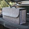 Gray Anti Slip Compartment Boot Storage Organizer Tool Car Storage Bag Car Trunk Organizer Soft Felt Storage Box Car Accessories
