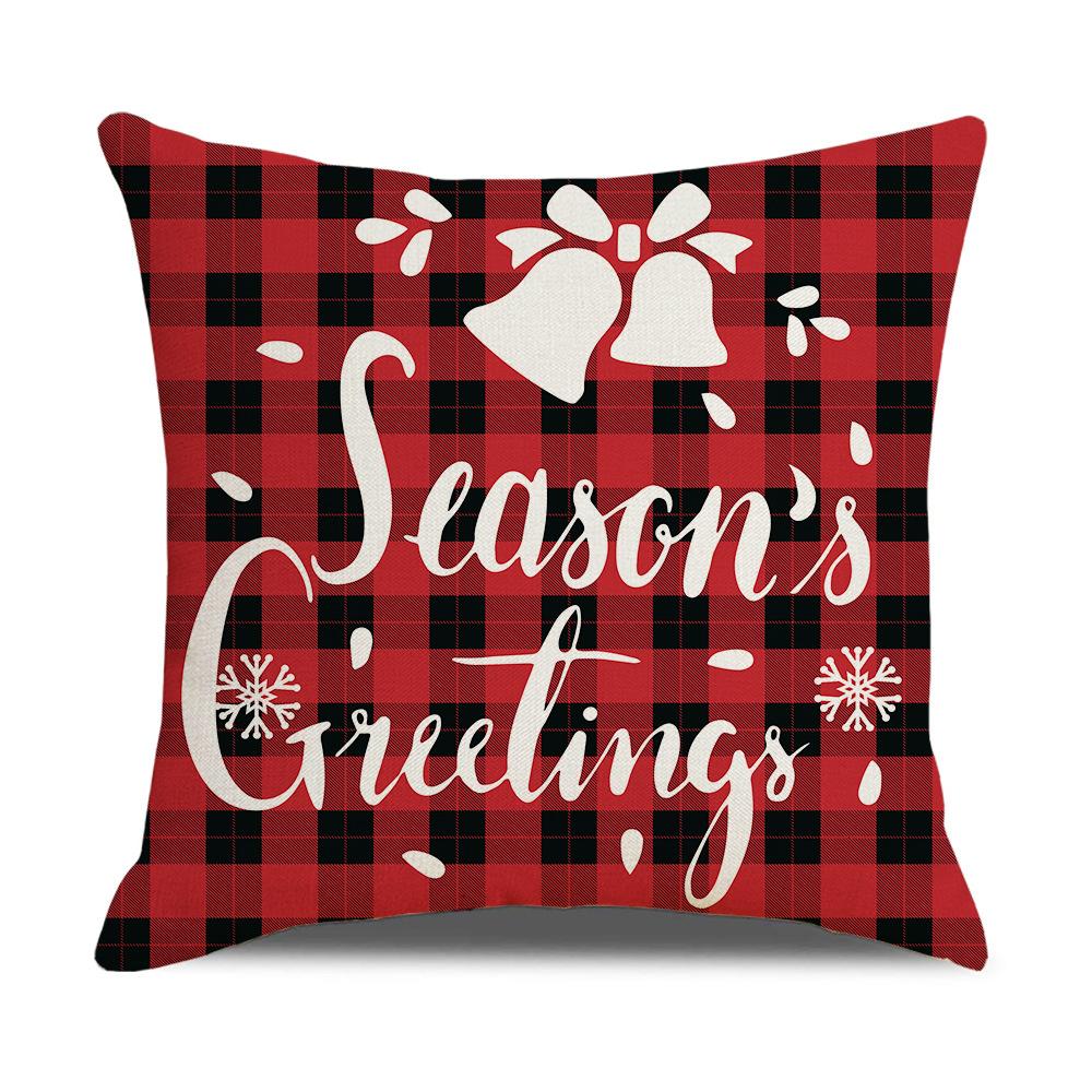 

Home Christmas Pillow Linen Printed Cushion Cover Sofa Cushion Cover Office Lumbar Backrest 45 * 45Cm (excluding pillow core)