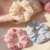 Solid Colour Camellia Flower Hair Ring Female Mori Fresh High Elasticity Scrunchie Sweet Hair Accessories