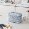 Women's Plush Make Up Bags Plaid Zipper Cosmetic Bag Case Portable Cosmetic Organizer Storage Pouch