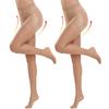 Kave 2 Pairs 40D Women'S Sheer Tights High Waist Control Top Pantyhose featuring Reinforced Toes Nylon High Elastic Sexy Party Tights