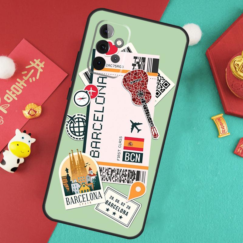 Travel Boarding Pass Tokyo Case For Samsung Galaxy A35 A55 A25 A15 A51 A71 A12 A32 A52 A13 A33 A53 A14 A34 A54 Cover