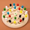 Wooden Memory Matching Game Concentration Training Educational Toy Early Education Color Memory Chess for Kids