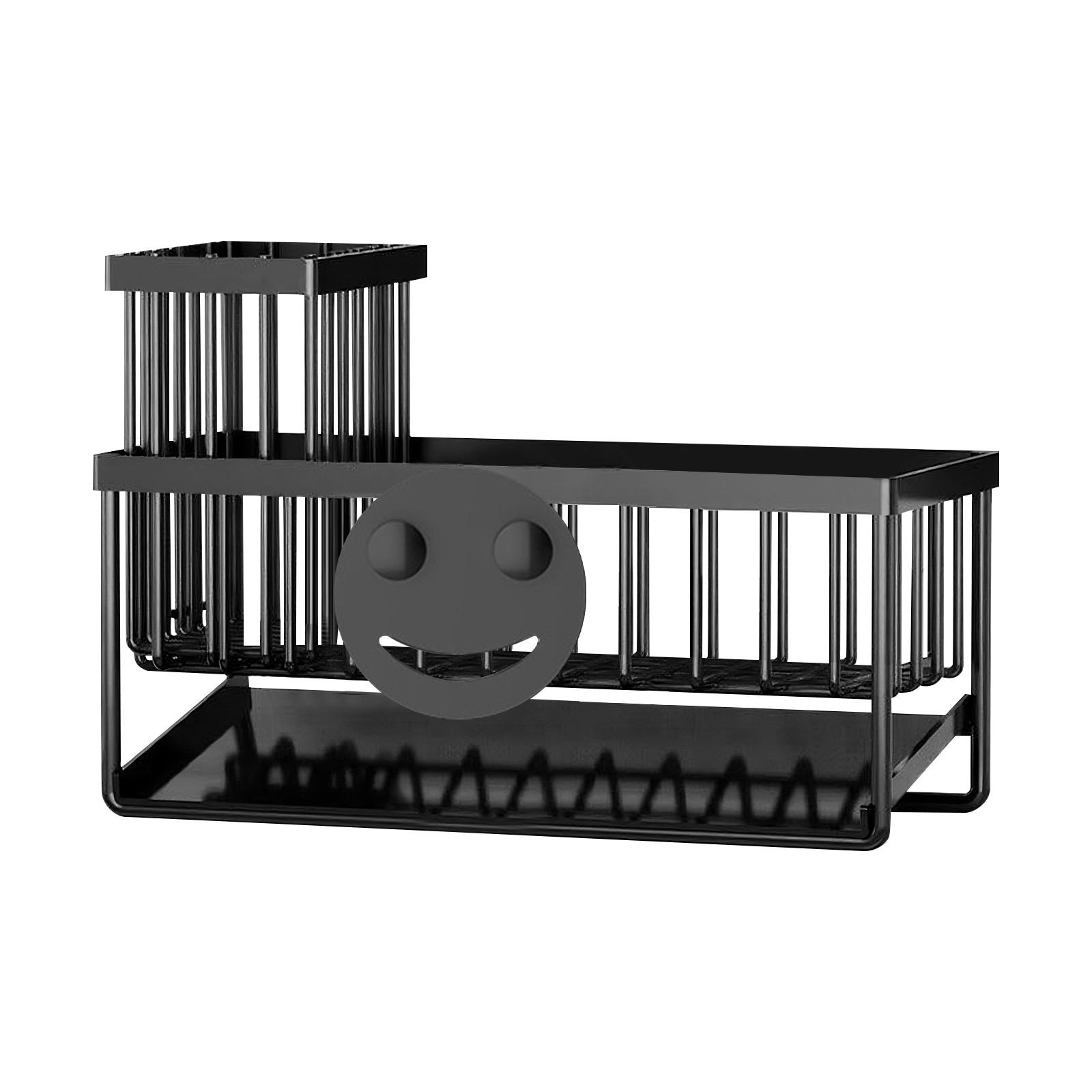 

Держатель для губки для кухонной раковины и органайзер для раковины - Двухслойная стойка для хранения из нержавеющей стали, -защитное хранение для щеток для мытья посуды One Size