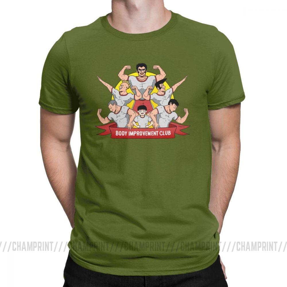 Herren S T-Shirt Mob Psycho 100 Körperverbesserungsclub Humor 100% Baumwolle T-Shirts Kurzarm