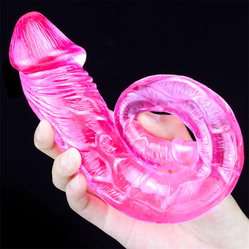 Small Tadpoles Unisex Double-headed Penis Super Long Size Head Dildo Female Pulling Supplies