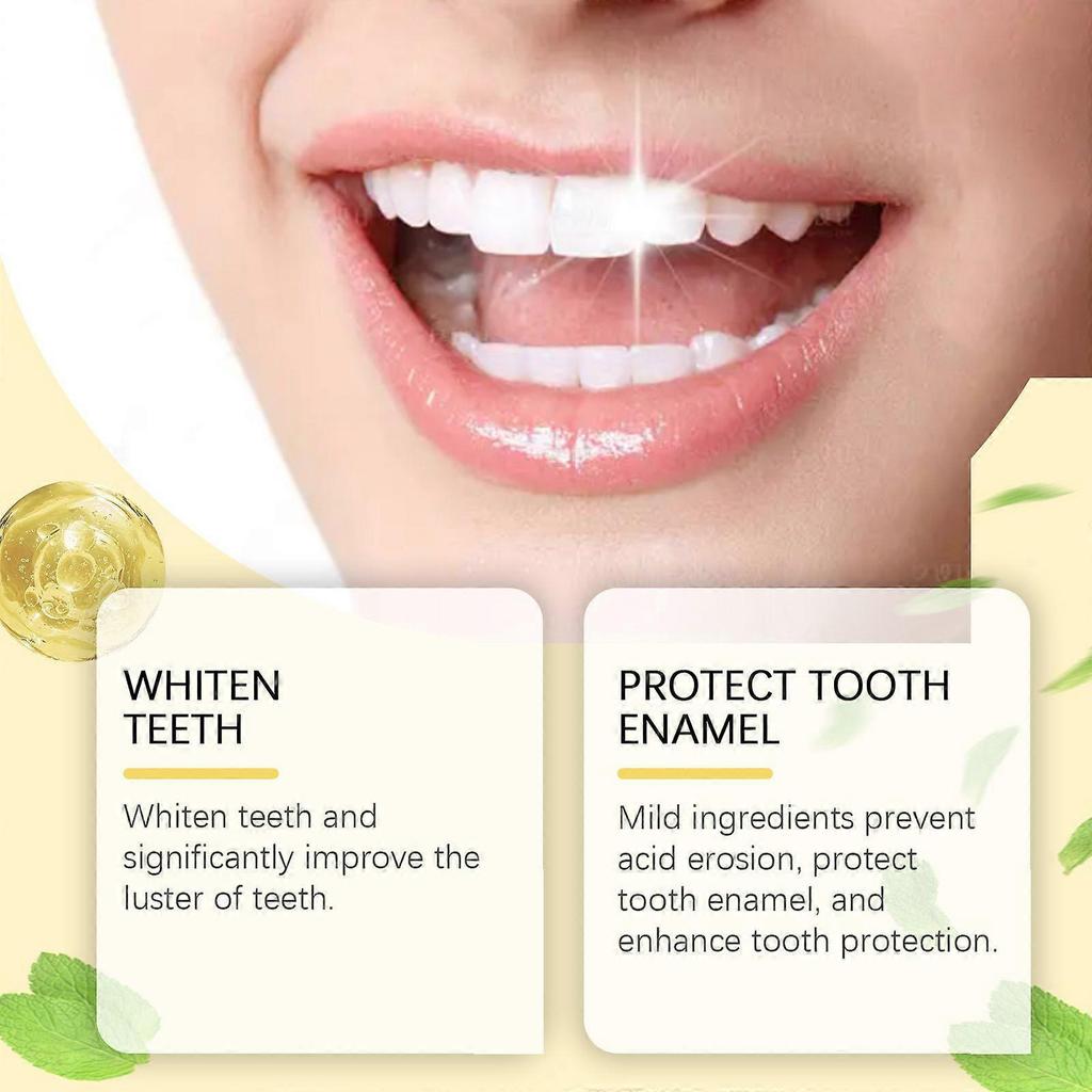 Teeth cleaning mousse gently cleans teeth to remove odor, stains and dirt, daily