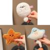 Cartoon Marine Life Plush Magnet Set With Pp Cotton For Refrigerator Decor