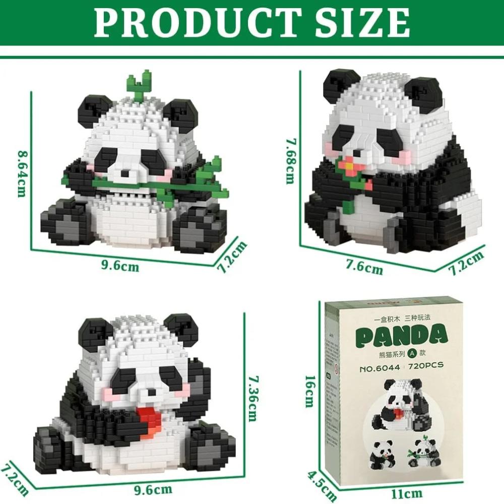 3 In1 Panda Building Blocks Building Toys Animal Bricks Building Blocks Figures Animal Toys 720 Pieces Panda