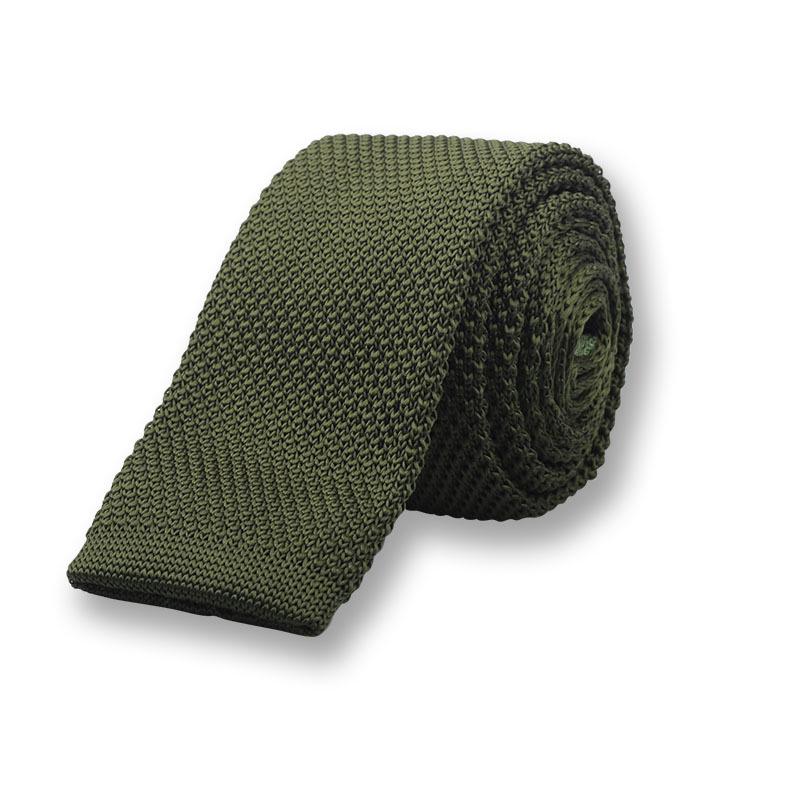 

Вязаный галстук в корейском стиле из смеси шелка, полиэстера и шерсти - Однотонный, 5,5 см плоская головка