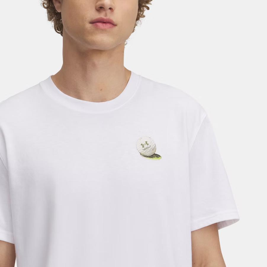 Under Armour Heavyweight Squirrel Comfortable Stylish Casual Versatile Short Sleeve Golf Shirt Men tops White 1390185-100