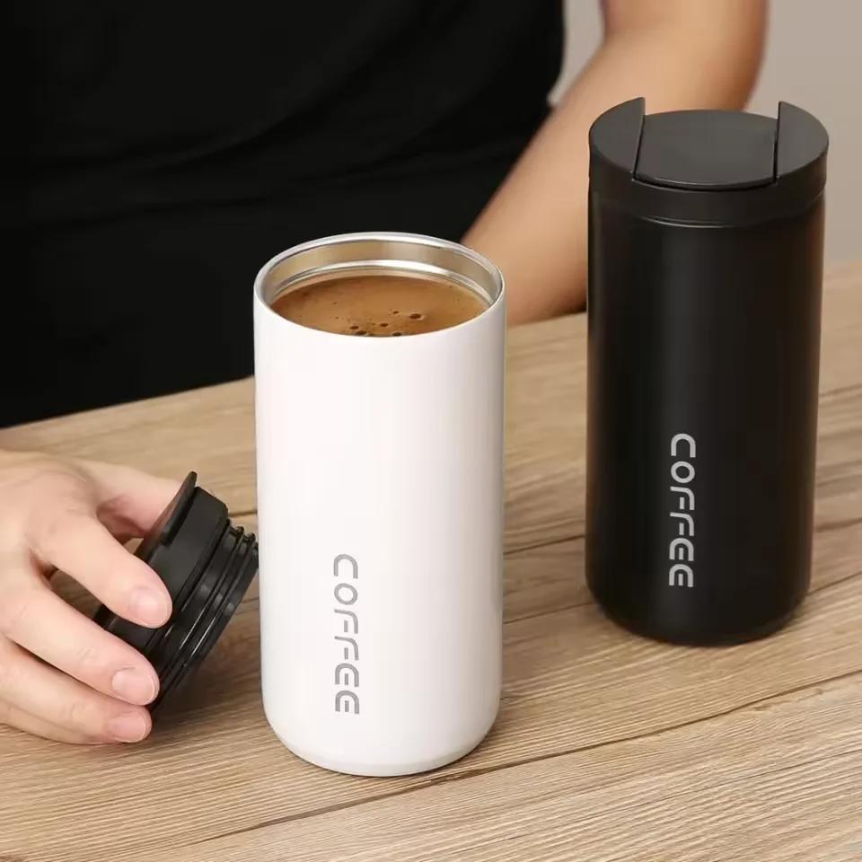 400ml Stainless Steel Coffee Thermos Bottle Thermal Mug Leakproof Car Vacuum Flasks Coffee Cup Travel Portable Insulated Bottles