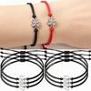 10 pièces 2026 Bracelets Trèfle à Quatre Feuilles pour Femmes Hommes Réglable Fait Main Corde Rouge Porte-Bonheur Couple Amitié Bijoux Accessoires