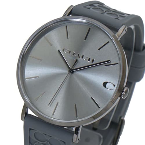Coach Charles Men's Watch, 41mm, Gray Dial, Silicone Rubber Strap, Signature C, 14602635