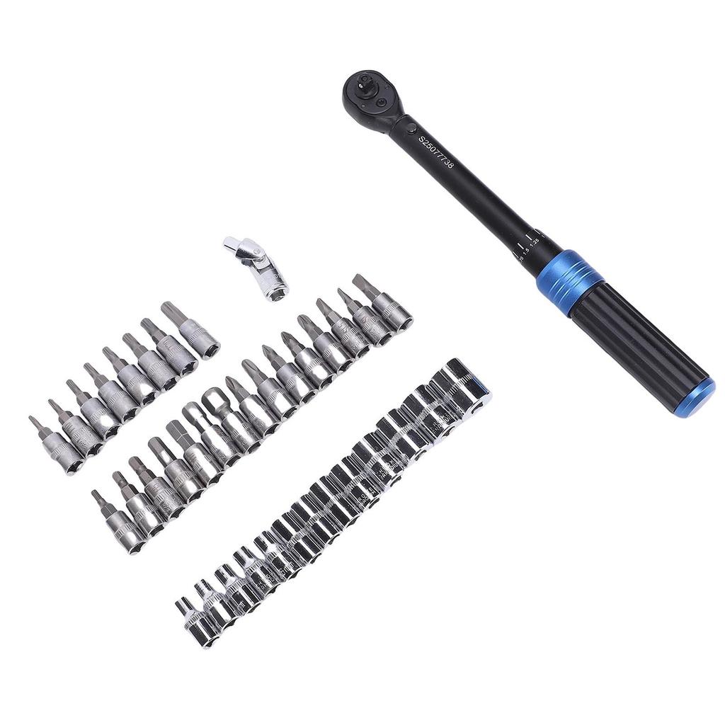 Preset Torsion Wrench Set 72 Tooth Ratchet Wrench with Sockets and Bits for Vehicle Repair