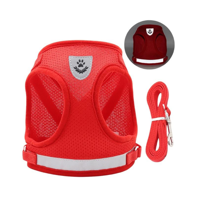 Breathable Dog Vest Harness Reflective Strap Comfortable Dog Harness for Small Pet Outdoor Activity Walking Accessory