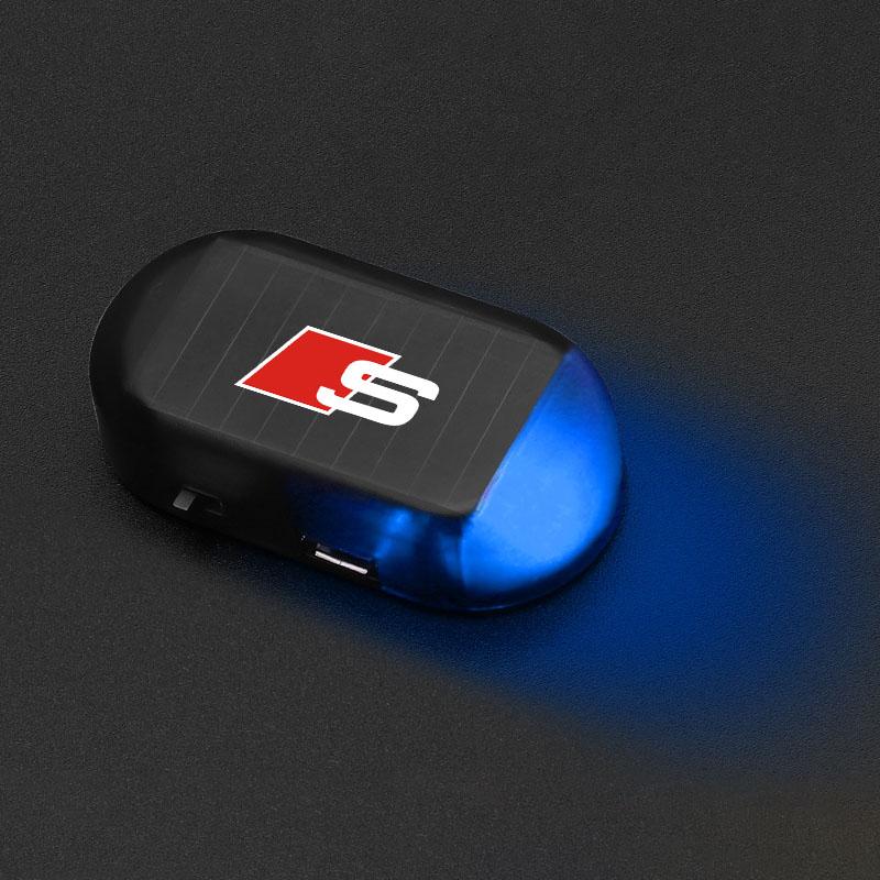 GR Gazoo Racing Car Solar Powered Wireless Anti-Theft Caution Lamp LED Flashing Light For Audi C7 C6 C5 B5 B6 B7 B8 B9 D3 Q3 Q5 Q7 TT A1 A3 A4 A5