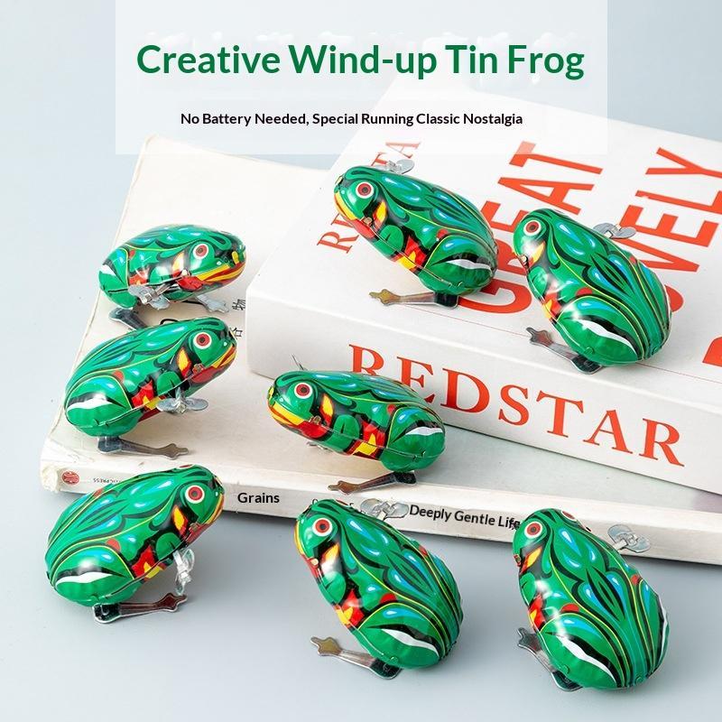 1/2/5Pcs Classic Tin Clockwork Clockwork Toy Jumping Frog Children'S Vintage Toy Boy Boy Education Baby Toy Wind Up Toys