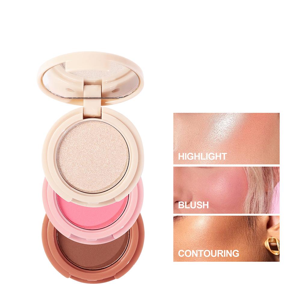 Three In One Compact: Highlighter, Eyeshadow, Contouring - 6g