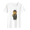 Women's Short-Sleeve Mercerized Cotton T-Shirt, Casual Round Neck, Lightweight Summer Loose Fit Top