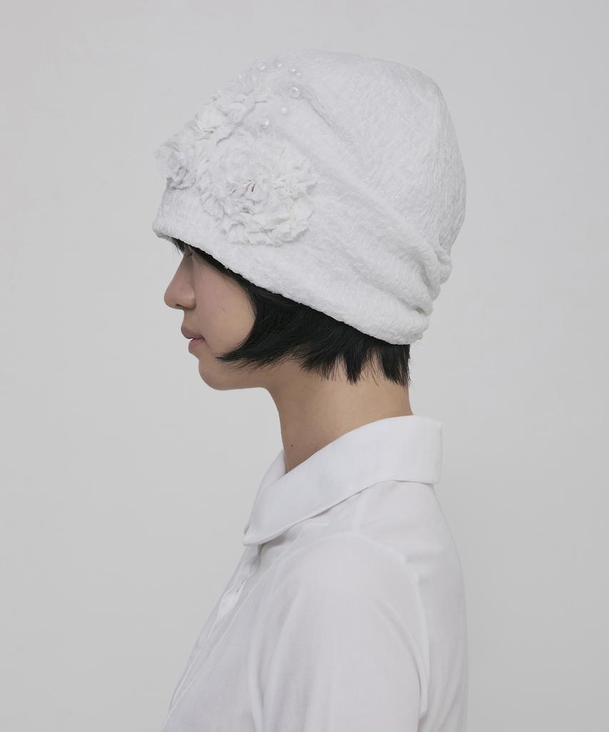 Peulleeoeob Ruffle Shirring Beanie (Fl-740_White)