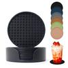 Silicone Drink Coasters with Holder Heat Resistant Cup Dish Drying Mat Tabletop Protection Non-Slip Coasters for Drinks 1Set