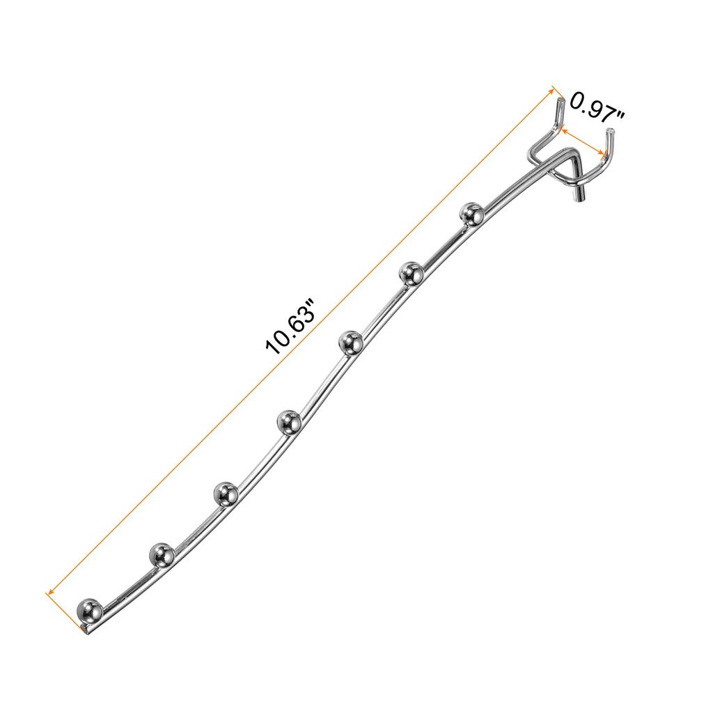 uxcell 27cm Stainless Steel Pegboard Tool Holder for and Silver 25-Pack Hooks, Wall-Mounted Workbenches, Garages, Kitchens, Shops,