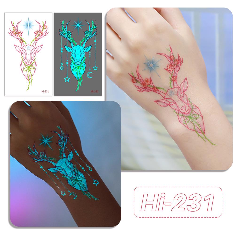 Rikaron Waterproof Luminous Butterfly Tattoo Stickers - Long-lasting, Realistic, Simple Japanese Washable Design for Dopamine Aesthetic.