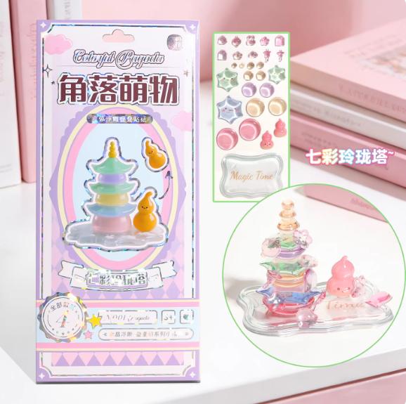 Nouveaux Autocollants Cristal 3D Série Amusante à Empiler Autocollants Arbre de Noël Mignon en Relief Jouets pour Enfants Cadeaux pour Étudiants Autocollants d'Échange