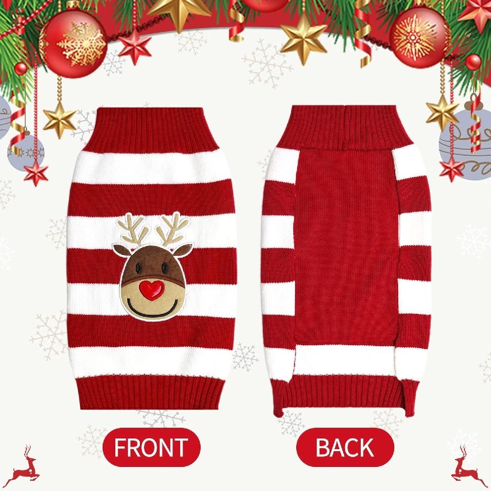 Cat Reindeer Sweater Dog Sweater New Year Christmas Puppy Kitten Pet Clothes,Red