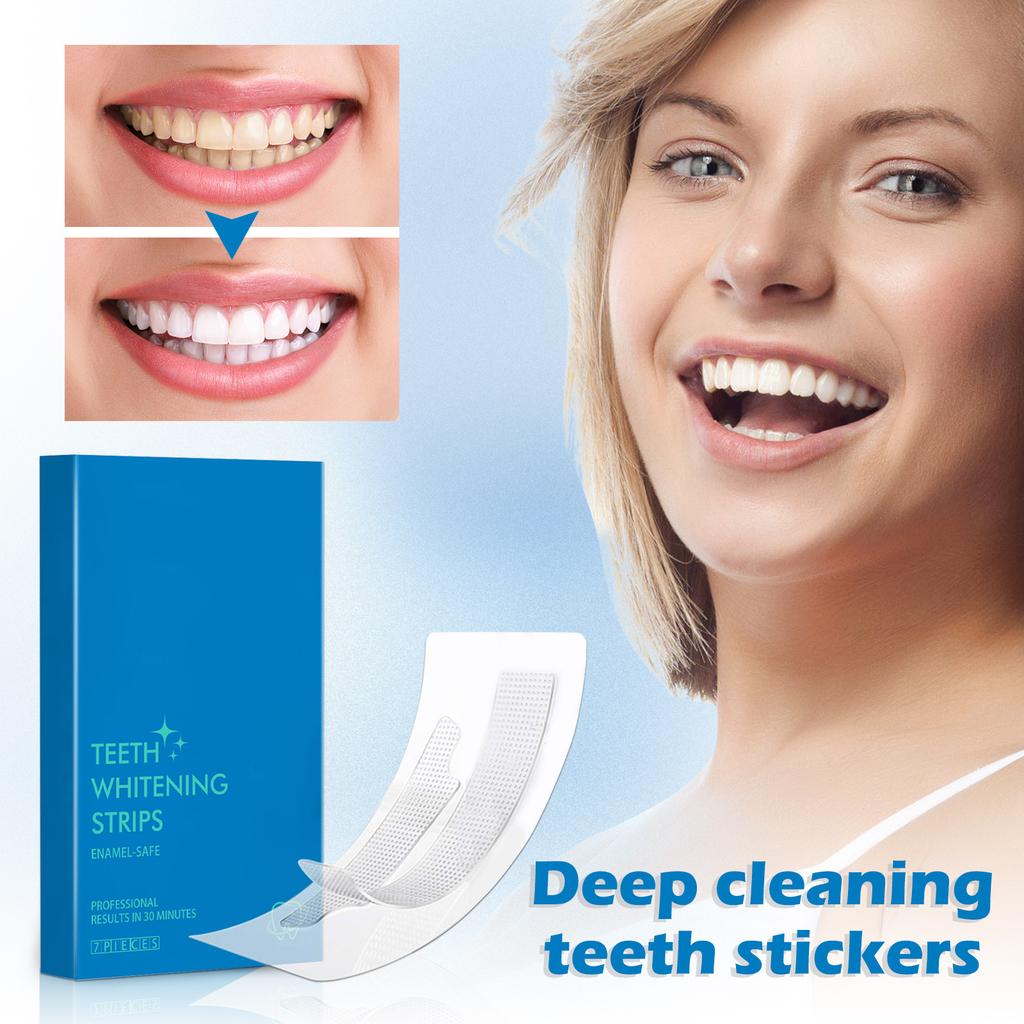 Sensitive Teeth Whitening Strips, 7 Strips, Whitening Safe Whitening Strips, Deep Stain Removal, Teeth Whitening, No Harm To Tooth Enamel