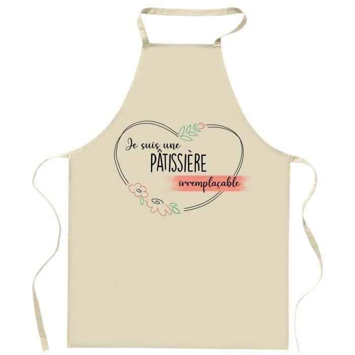 Planetee Tablier de cuisine Pâtissière Irremplaçable | Cadeau Original Humour pour Cuisinière Vêtement Blouse de protection Barbecue