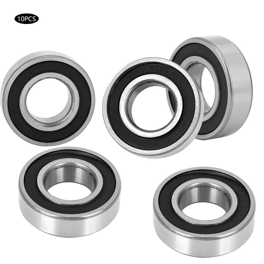 10PCs Ball Bearing 6205‑2RS High‑Speed Rubber Cover for Mechanical Automotive Motor