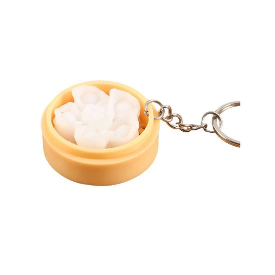 Keychain Pendant Food Steamer Design Lifelike Hanging Ornament Keys Backpack Car Decoration Daily Use Accessory