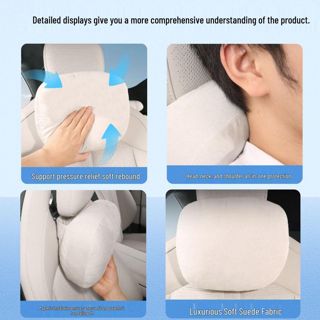 Xiaomi YU7 Car Interior Set: Magnetic Headrest, Lumbar Support, Hidden Neck Protector, Seat Cushion, Pillow.