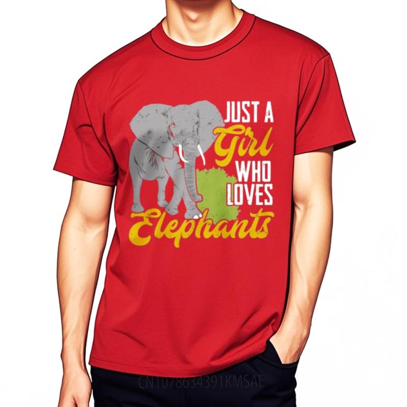 Everyday Tee New Arrived Boys Crew Neck Tshirt Streetwear Just A Girl Who Loves Elephants Stylish For Unisex Tops Breathable Tee