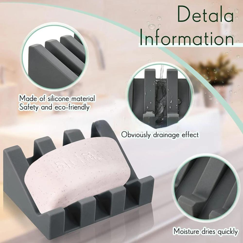 Silikon-Seifenhalter, Seifenabtropfschale, Badezimmer-Neigungsablauf-Seifenkiste, tragbare Schwammablage, kreatives Küchenschwamm-Aufbewahrungsregal