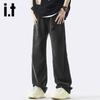 Izzueit Men's Loose Straight-Leg Jeans