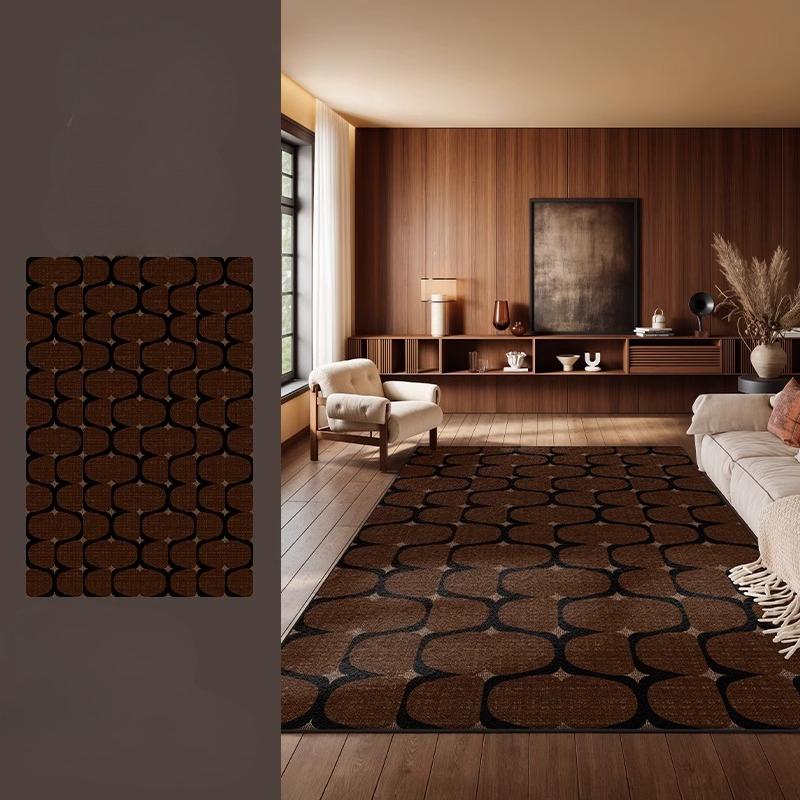 

Retro Style Rugs for Bedroom Large Area Living Room Decoration Brown Carpet Washable Lounge Soft Floor Mat Anti-slip Bedside Rug 80*120cm