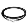 Black Leathers Necklace Cord with Stainless Steel Clasps for Necklaces Pendant Bracelet String Rope DIY Jewelry Making