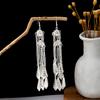 Vintage Miao Silver Minority Wind Earrings Personalized Bohemian Style Flower Long Fringed Earrings