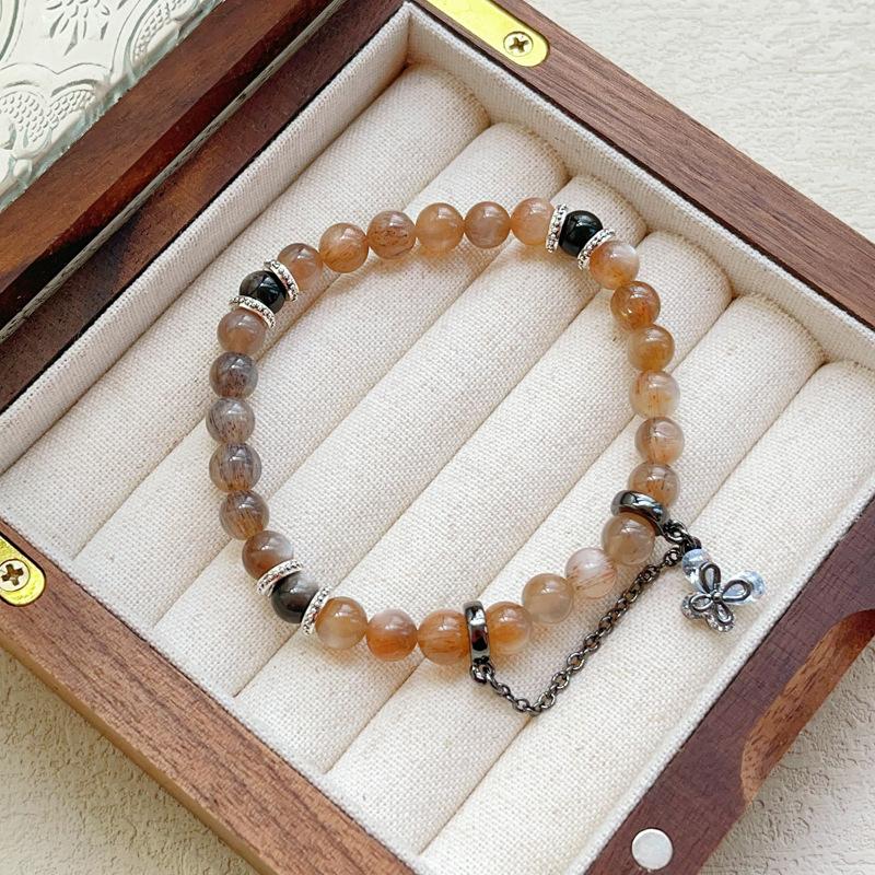 

Dark gun black accessories crystal bracelet original design single loop bracelet