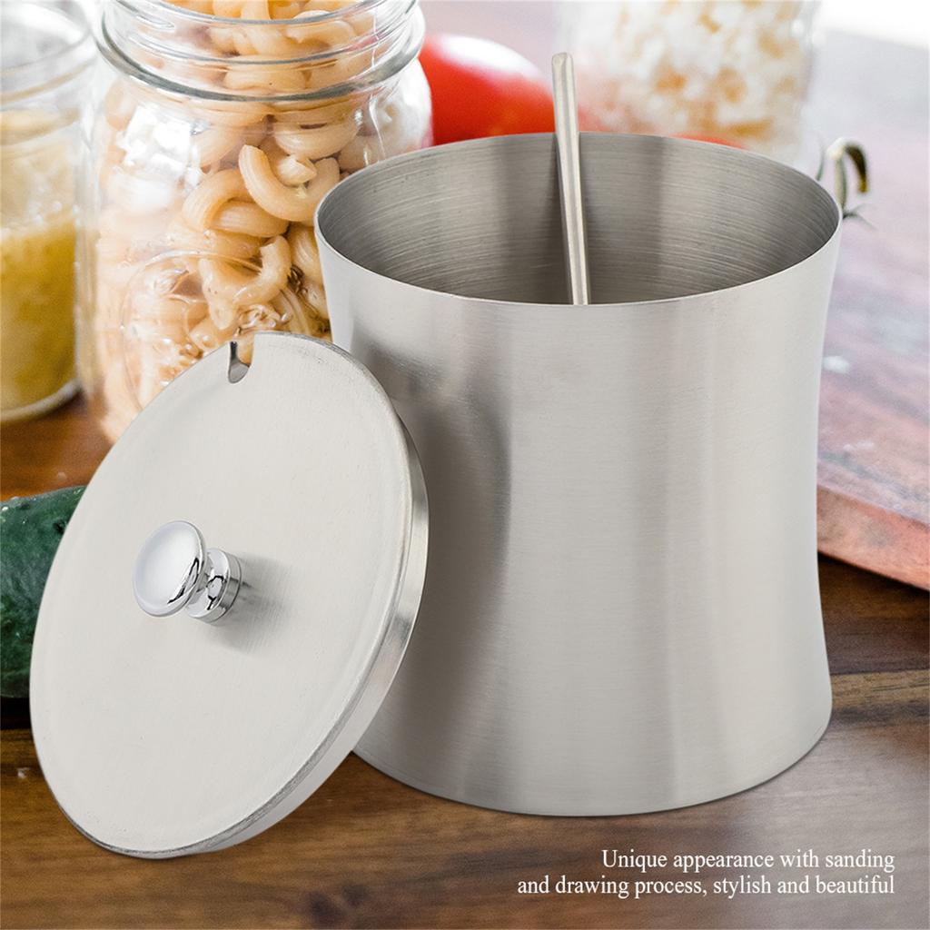 Zuckerdose aus Edelstahl Gewürz Salz Pfeffer Würze Würzmittel Behälter Glas mit Deckel Löffel