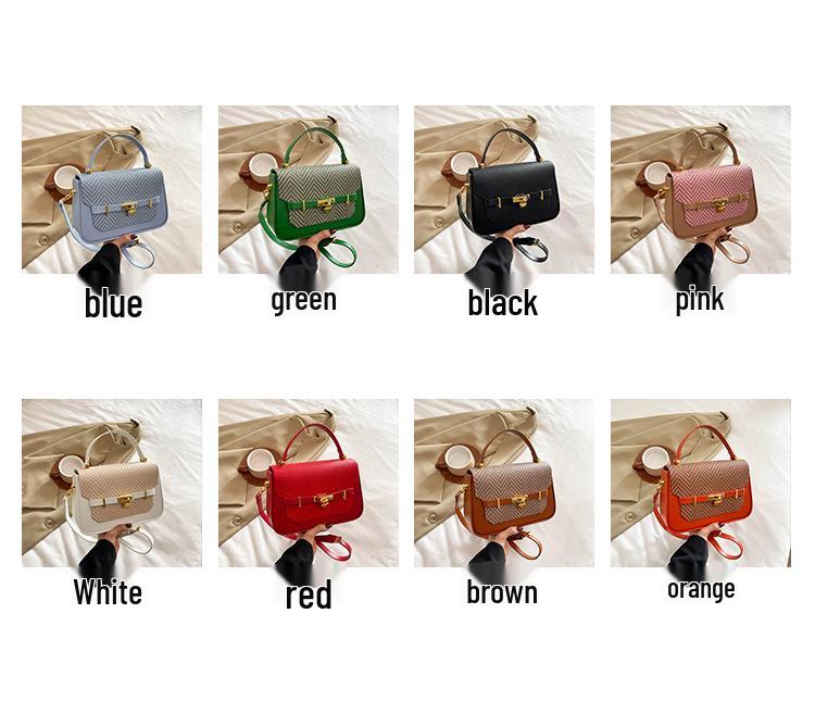 Retro Color Block Women's Shoulder & Crossbody Bag - Light Luxury Small Square Handbag