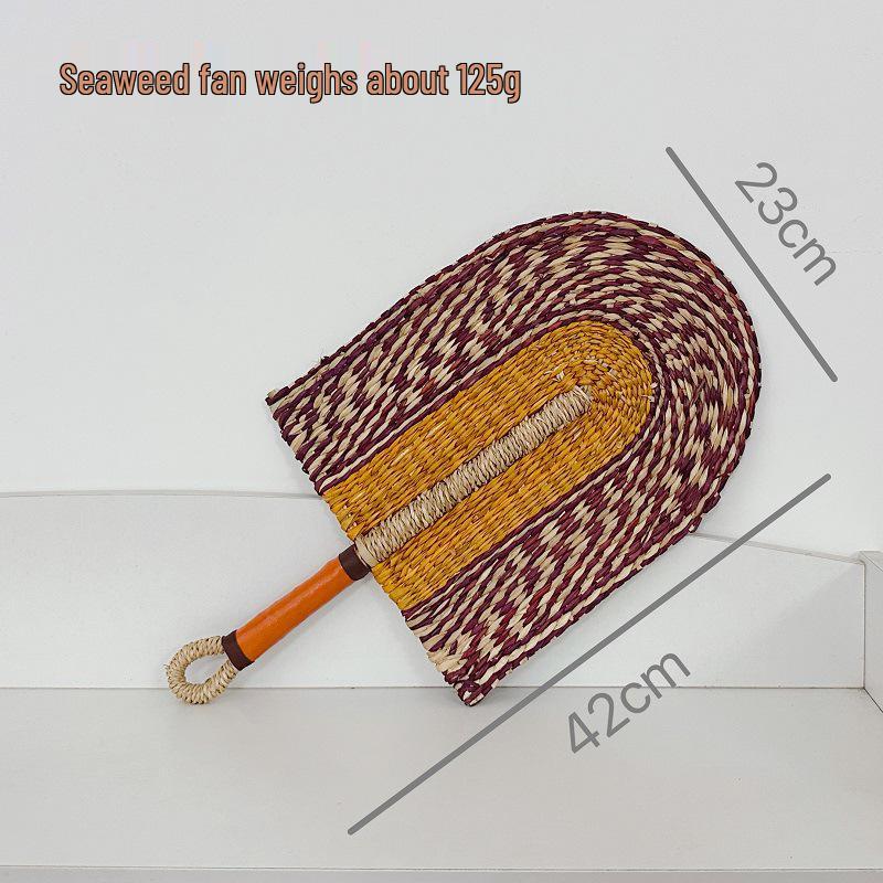 Вьетнамский плетеный настенный и ручной веер из морской травы с африканскими элементами