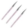 3Pcs Nail Art Liner Brush Comfortable Dustproof Multipurpose Nail Art Point Drill Drawing Brush Pen for Home Nail Salon
