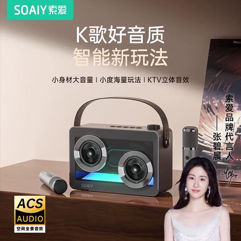 Soaiy SH06 Portable Bluetooth Karaoke Speaker with Dual Microphones (CN version)