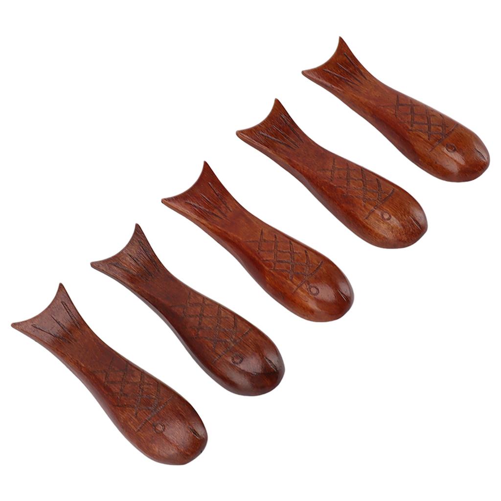 5 szt. Drewniany kształt ryby Podpórka na pałeczki Stojak Uchwyt na łyżkę widelec nóż Drewniany uchwyt na pałeczki