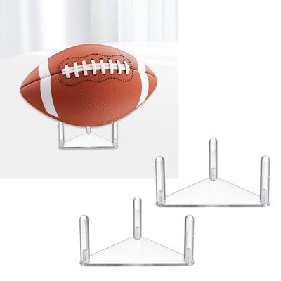 2 Acrylic Football Stands Convenient Portable Organizers Perfect for Memorabilia Showcases In Any Room