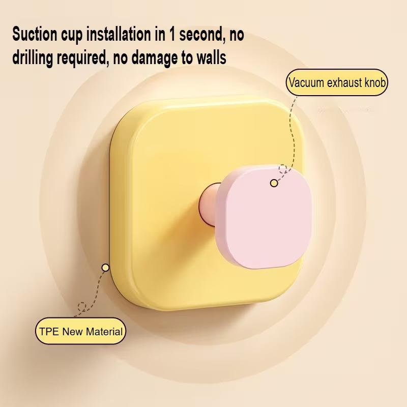 4pcs Dopamine Strong Suction Cup Hooks - Drill-Free & Trace-Free Adhesive Wall Hooks,ulti-Scene Home Organizer For Coat Hooks
